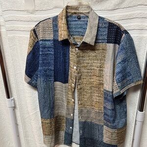 Men's Patchwork Casual Button Down Shirt BD2-34